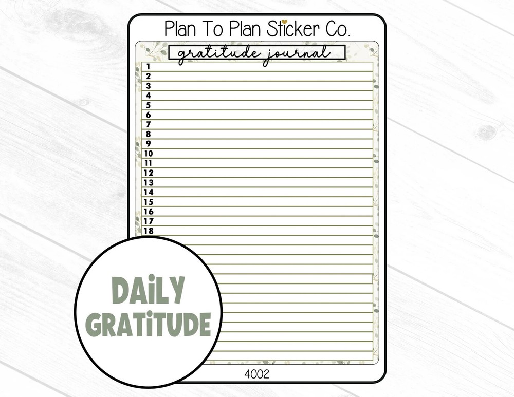 4002~~Daily Gratitude Planner Stickers.