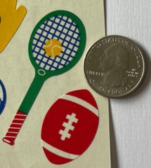 SPORTS ITEM Stickers(9pc)Frances Meyer•Game•Tennis•Football •Soccer •Track•Balls