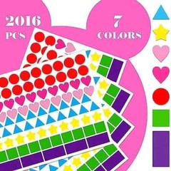 2016 PCS Multi-Shaped Color Coding Stickers 7 Colors Multi-shape size S-2016pcs