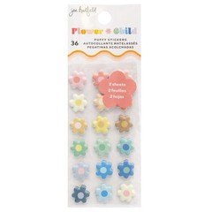 Jen Hadfield FLOWER CHILD (36) MINI PUFFY STICKERS (2) SHEETS scrapbooking