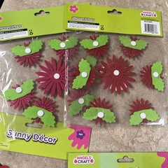 Angels Craft Felt Stickers Scrapbooking Flower Ladybug Daisy Red Black Lot Of 4