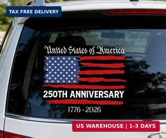 250 Anniversary USA Stickers, 250th Anniversary The Independence of USA Sticker