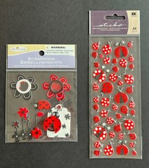 New Ladybug Stickers EK Success Sticko 44 pc Miss Elizabeth’s 5 pc Embellishment
