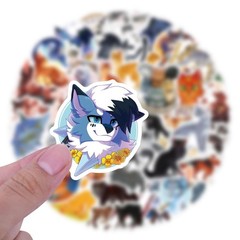 60PCS Warriors Cat Stickers for Kids Teens Adults, Cartoon Kids Stickers for …