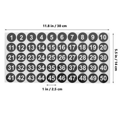 Compact Black Number Stickers with Adhesive for Home Storage Classification