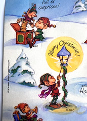 Vintage Christmas Stickers Lot Hallmark & American Greetings Santa Elves USA 80s