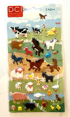 B1 Puffy Farm Animals Stickers cow pig horse donkey sheep duck Sticker world