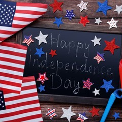 Patriotic Foam Stickers 4th of July American Flag Star Foam Decals Glitter Stars