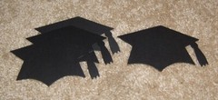 Graduation Hats ~ AccuCut Design. Lot of Four in Black Cardstock
