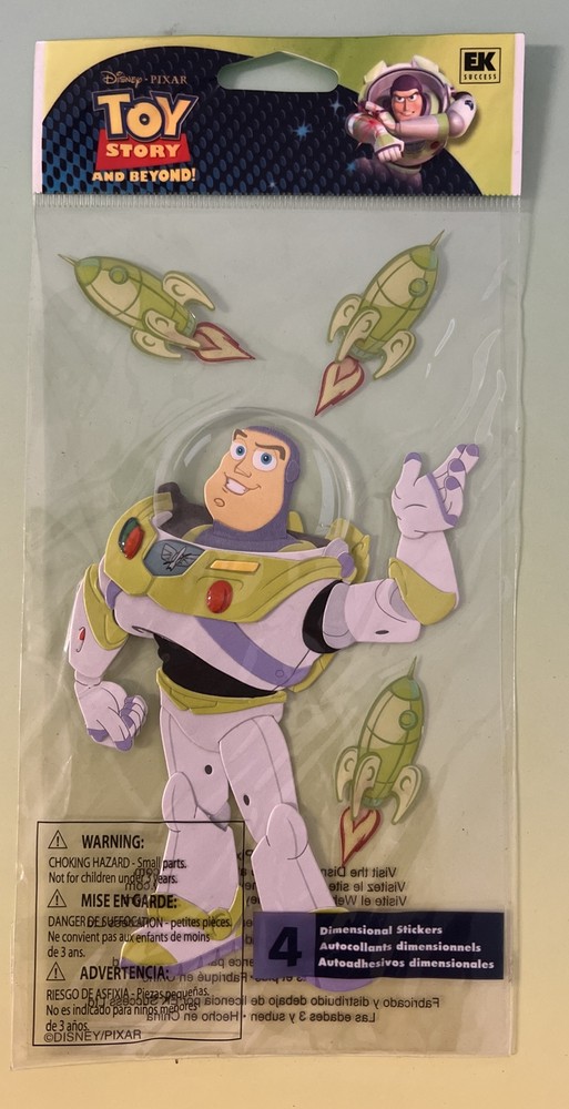Jolees Disney Toy Story BUZZ LIGHTYEAR 4pcs Scrapbooking Stickers RARE