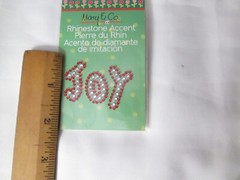Lot of 6 Vintage Mary Engelbreit Rhinestone Accent Christmas Joy Stickers, New