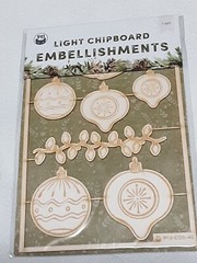 P13 Light Chipboard Embellishments Bundle 8 asst 4×6″ frames w/engraved pieces