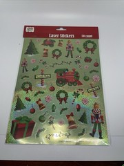 Christmas Holiday House laser stickers Nutcracker shiny 50 count