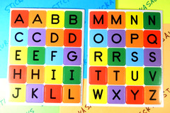 Colorful Alphabet Letter Blocks A-Z Stickers Eureka 2 Sheet Set