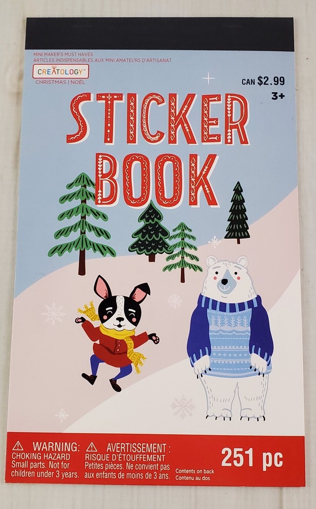 Christmas STICKERS w/ French Bulldog & Polar Bear Theme STICKER Book – 251 pcs