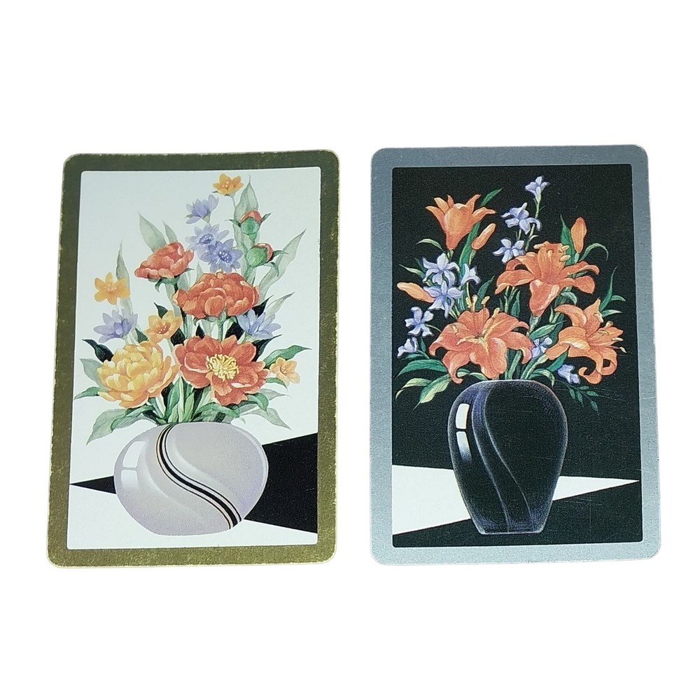 Vintage Art Deco Flowers in Vase Cards Black White Red Junk Journal Scrapbook