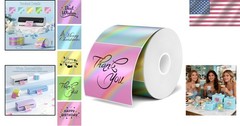 Waterproof Holographic Thermal Labels 2 Inch Square 200 Pcs with Glitter Finish