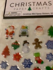 CHRISTMAS PAPER CRAFTS 3D CHRISTMAS MINI EPOXY STICKERS 52 PCS