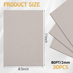 30 Sheets Heavy-Duty Chipboard 8.5 x 11 80 PT-2MM Thick Binding Covers Crafts