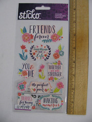 Sticko Stickers FRIENDS You & Me Sunshine Together Forever Flowers 12 Pieces NOS