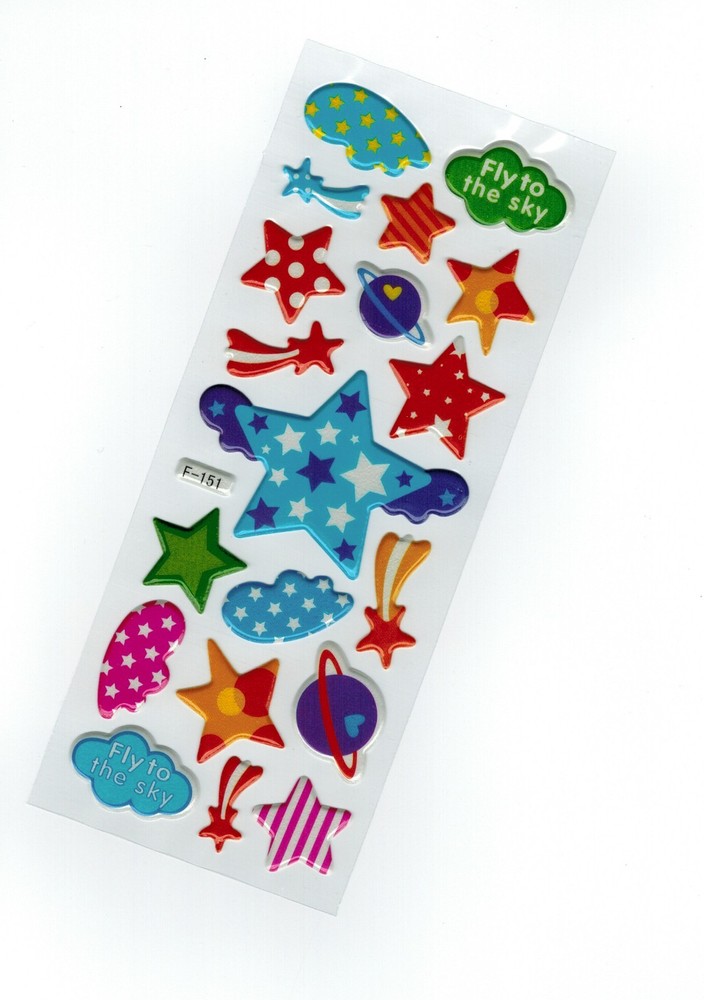 NEW! Fun Scrapbooking Colorful Star Stickers