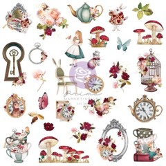 Prima Marketing LOST IN WONDERLAND Cardstock Ephemera Pack 58pcs #665159