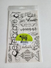 Wholly Cow Basic Gray Rub-Ons Transfers – Words Love Family + RETIRED # 27