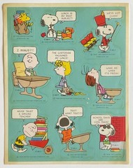 Vintage PEANUTS CLASSROOM/SCHOOL STICKERS Single Sheet Snoopy/Charlie Brown