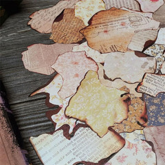 Dark Academia Junk Journal Stickers, Burnt Edge Scrapbook Stickers for Scrapbook