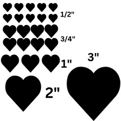 Heart stickers! Permanent outdoor vinyl decals – Pick your size and color!