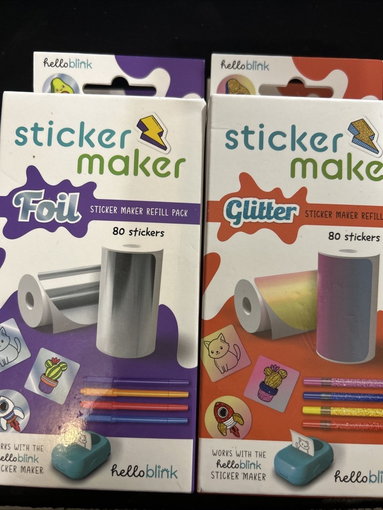 Hello Blink 80 Count Art and Design Foil & Glitter Sticker Maker Refill 4pk 7A