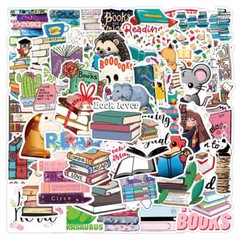 Books Reading Animals Stickers Teacher Vinyl Decal Reward School Pack Lot 50pcs