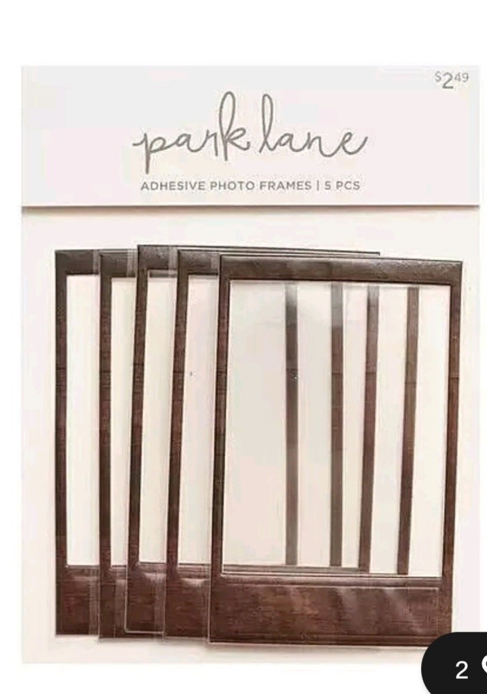 Park Lane Adhesive Frames – DARK WOOD GRAIN – 5 pcs