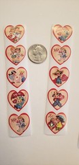 20 VINTAGE STYLE VALENTINE STICKERS/HEART STICKERS/HEART LABELS/HEART SEALS