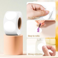 White Dot Sticker 1 inch 500Pcs Round Color Code Label Circle Dots w/Hanging …