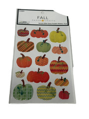 FALL PAPER CRAFTS STICKERS harvest glitter pumpkins 15 count