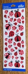 Sticko Red Lady Bugs Mini-Medium Size Ladybugs Polkadot Card Scrapbook Stickers