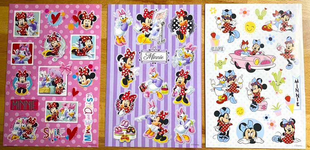 Minnie mouse Stickers Disney 3 sheets Free Shippping sale
