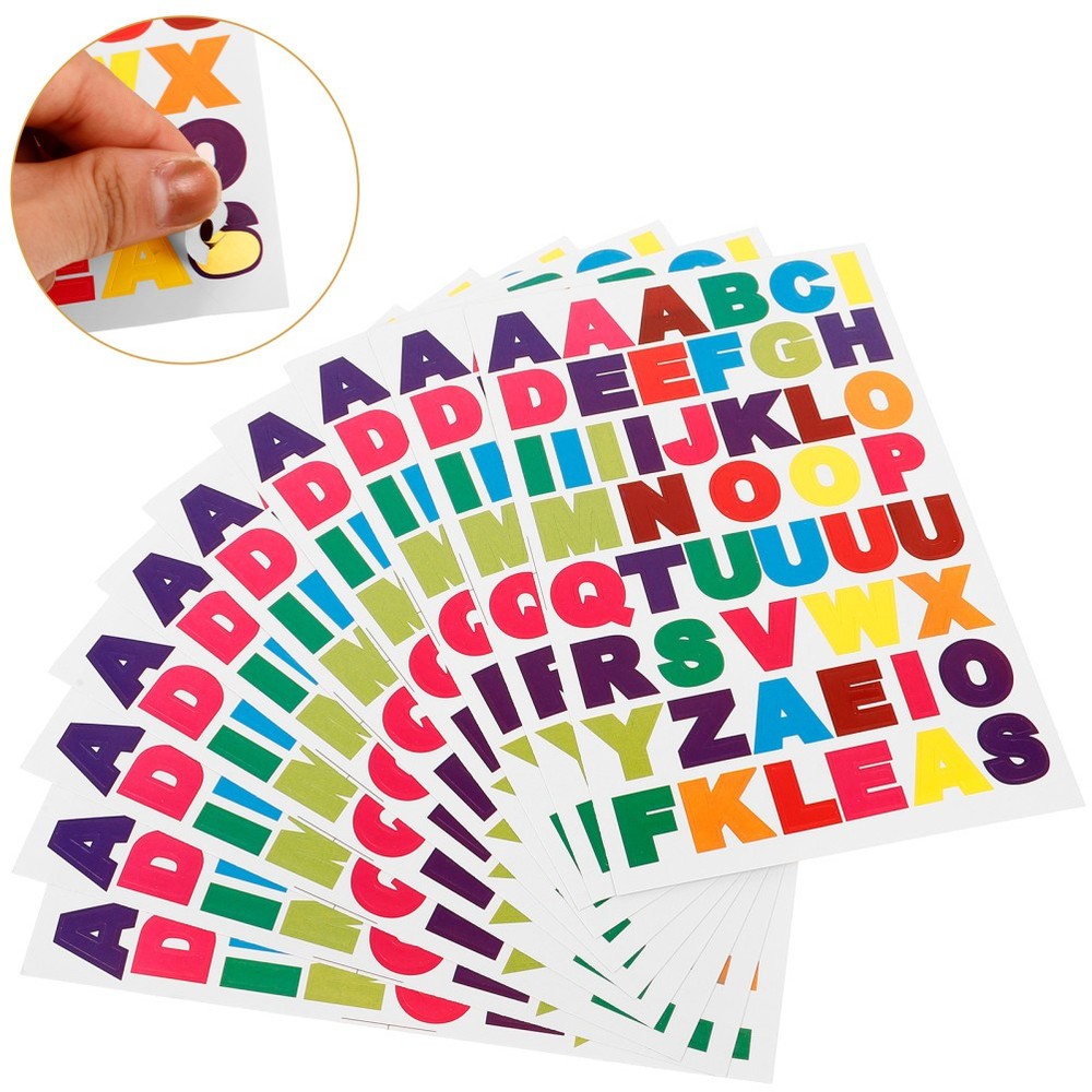10 Sheet Colorful Letter Stickers Alphabet Stickers Small Letter Stickers