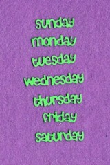 DAYS OF THE WEEK MON,TUES, WED, THURS, FRI, SAT, SUNDAY die cuts scrapbook cards