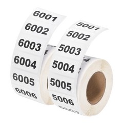 0.8×1.6″ Inventory Sticker, 2 Roll 5001-6000 & 6001-7000 Number Label 2000 Tags