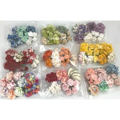 9 Packs Paper Flower Kit Wedding Gift bouquet Scrapbook (TH/9-Multi Colors A1)