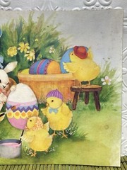 VTG Mother Hen Chicks Card Stock Ephemera Decoupage Junk Journal Smash Book