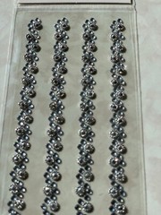 3D ADHESIVE GEMSTONES LONG BORDER CLEAR & SILVER CRYSTAL STRAND 4PC/STRANDS