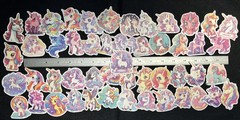 🌈LOT of 10 RAINBOW UNICORNS cartoon fantasy happy clouds hearts flowers decals