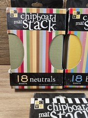 DCWV Chipboard Mat Stack 18 Sheets 4.5 X 6.5NEW Lot Of 3 Neutrals, B&W, Brights