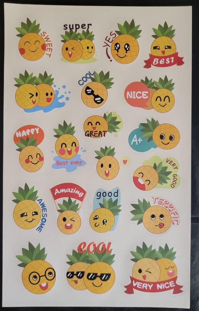 scratch and sniff stickers NEW sheet HORIECHALY Pineapple