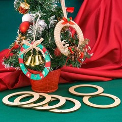 Elecrelive 30Pcs 4 Inch Small Wooden Ring for Crafts, Unfinished Wood Pieces …