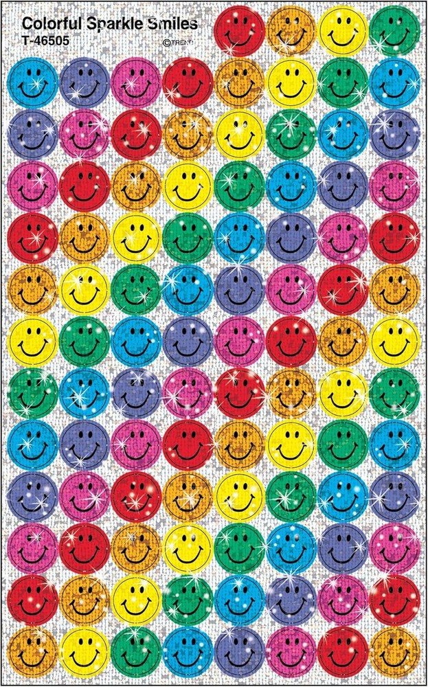 Trend Colorful Smiles Sparkle superSpots Stickers, Classroom Incentives, 400 Cou