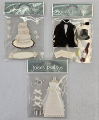 Jolee’s Boutique Wedding Bridal Stickers Cake Bride Groom Rings Cake 3 packages